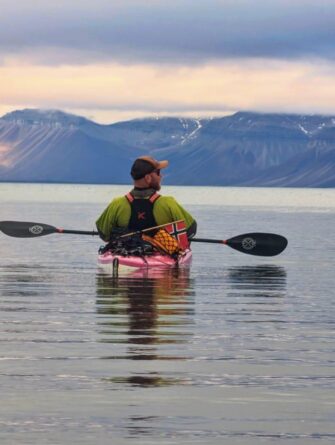 A man kayaking