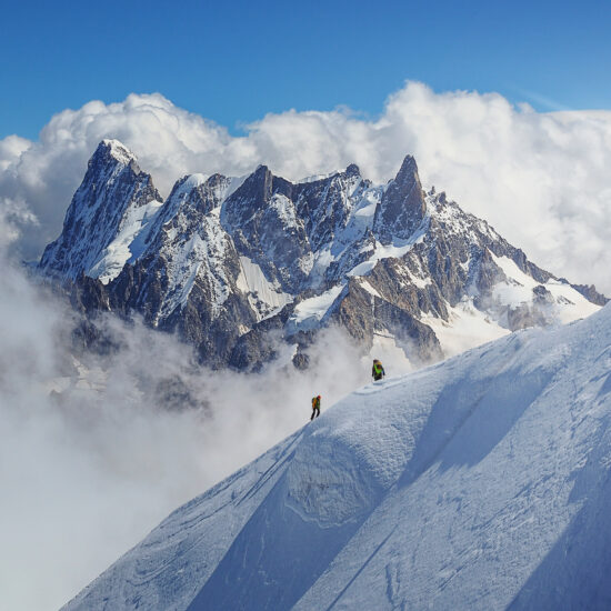 mountaineering on mont blanc mountain